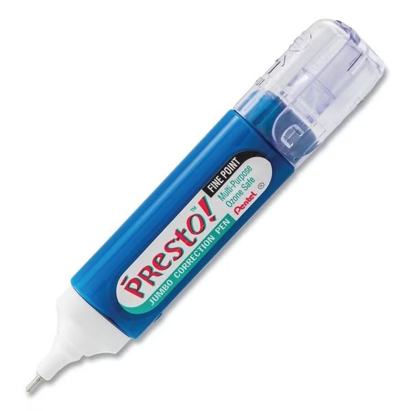 Presto Multipurpose Correction Pen, 12 ml, White, Pentel, Mfr#: ZL31W